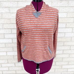 Joie Orange & Gray (Grey) Wool Cashmere Hoodie Sweater Size Small